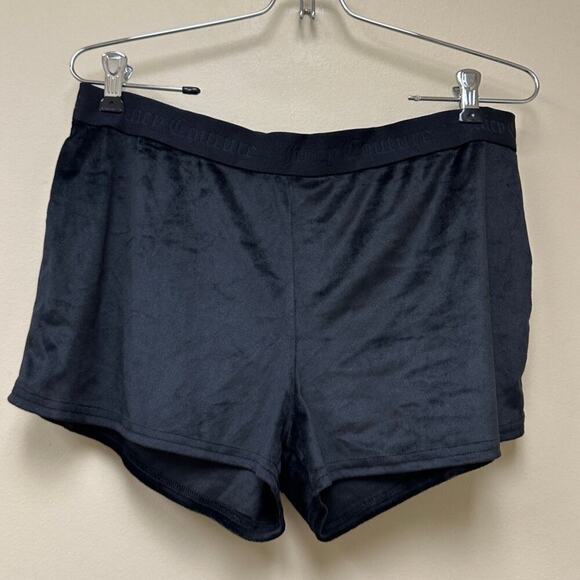 NWT Juicy Couture Size L Black Bling Velour Mini Shorts Sleepwear Gift - Picture 2 of 9